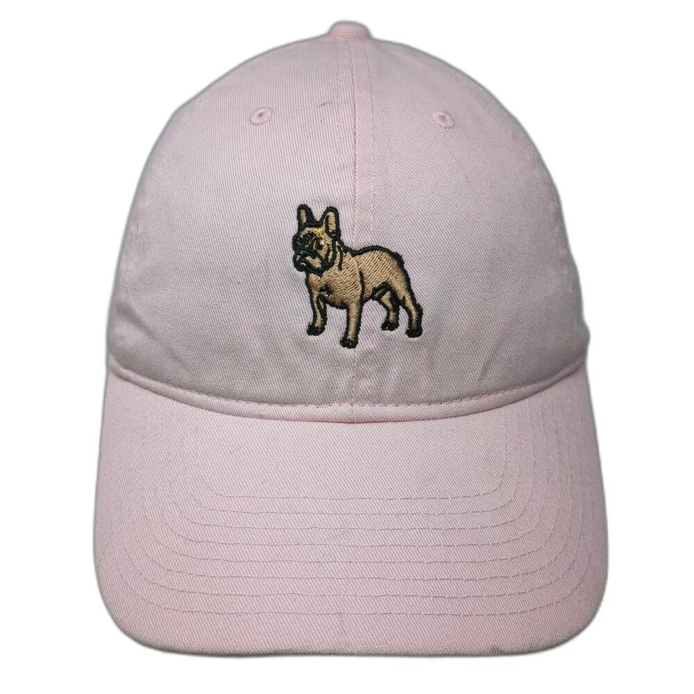 Dog Limited Baseball Cap Pink One Size French Bulldog Embroidery Slideback Hat